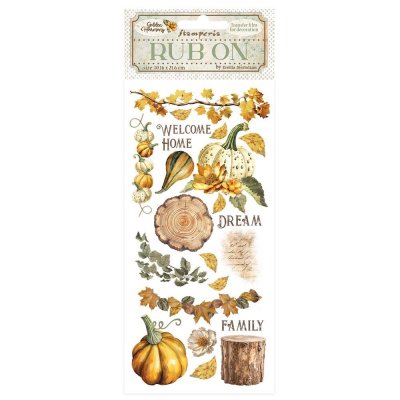 PUMPKINS RUB-ONS GOLDEN HARMONY - Gnuggisar med pumpor och hösttema från Stamperia