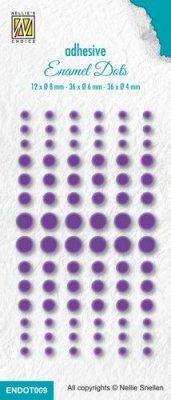 Purple enamel dots - Platta purpurlila dekorationer från Nellie Snellen 4-8 mm Ø