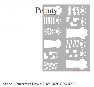 Purrrfect Paws 2 stencil from Pronty A5