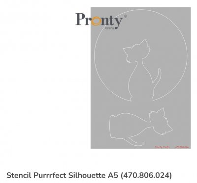 Purrrfect Silhouette cat stencil from Pronty A5