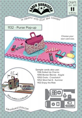 FÖRBESTÄLLNING - Purse pop-up die set 1132 - Stansmallar med handväska från Karen Burniston