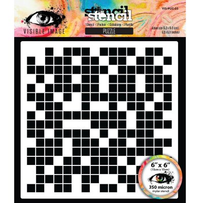 PUZZLE stencil 6x6 - Schablon med rutmönster från Visible image 15x15 cm