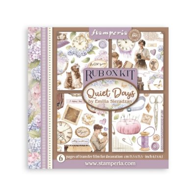 QUIET DAYS rub on kit - Gnuggisar från Stamperia ca 15x15 cm