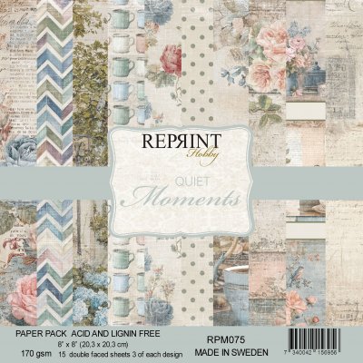 QUIET MOMENTS paper pack - Mönsterpapper från Reprint 20x20 cm