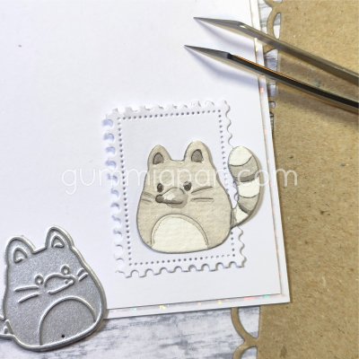 RACCOON PLUSHIE die - Stansmall med tvättbjörnsgosedjur från Gummiapan ca 31x26,5 mm