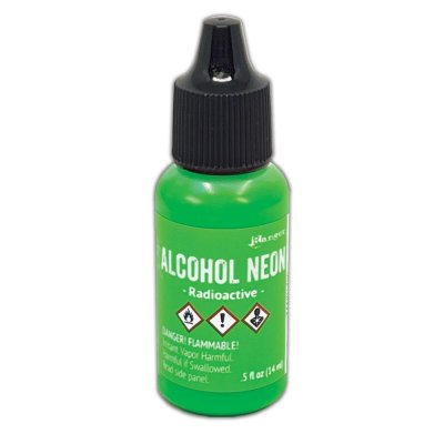 RADIOACTIVE GREEN neon alcohol ink - Grönt alkoholbläck från Tim Holtz Ranger ink