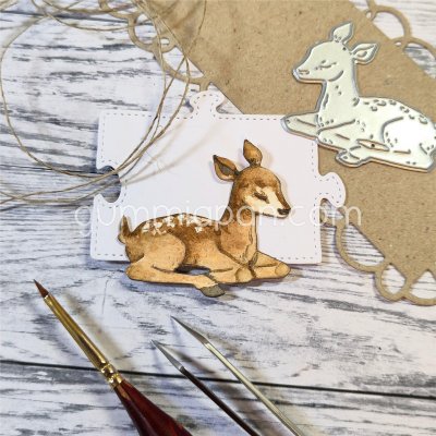 DEER SKI die RÅDJURSKID from Gummiapan ca 45,5x42 mm