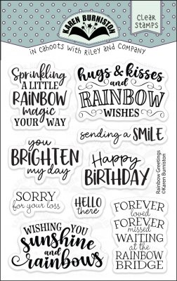 RAINBOW GREETINS clear stamp set - Stämpelset från Karen Burniston