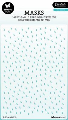 Rain drops essentials 150 stencil - Schablon med regndroppar från Studio Light 15x21 cm
