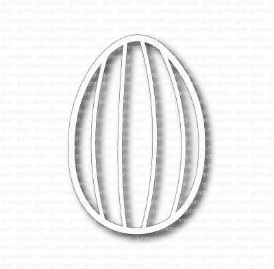 Randigt ägg (striped egg die) - Stansmall från Gummiapan 3x4,5 cm