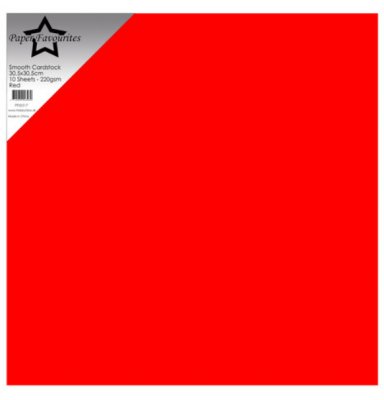RED smooth cardstock 12x12 - Röda papper från Paper Favourites 30x30 cm