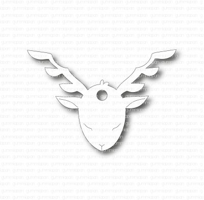 Reindeer tag die - Stansmall med rådjurshuvud från Gummiapan 7,2*4,9 cm