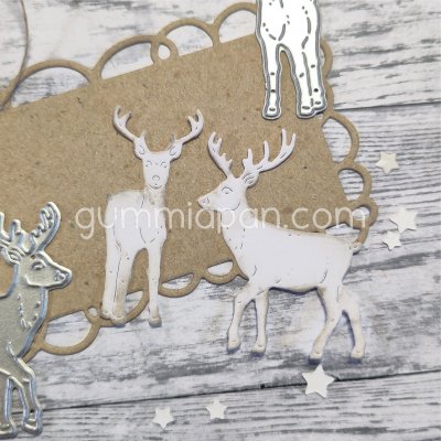 Reindeer die set from Gummiapan ca 38,3x 50,7mm & 20,2x50mm
