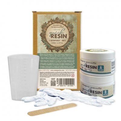 Quick Resin 1:1 Bicomponent White (2x150ml) - 2-komponentsharts från Stamperia 2x150 ml