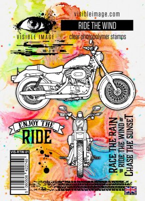 RIDE THE WIND motorbike clear stamp set from Visible image A6