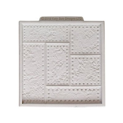 RIVETED METAL PLATE SILICONE MOULD - Gjutform med metallgolvmönster från Katy Sue designs ca 10x10 cm