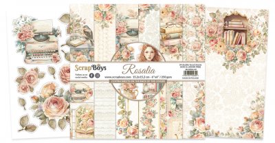 Rosalia 6x6 Inch Paper Pad - Mönsterpapper med blommor från ScrapBoys 15x15 cm