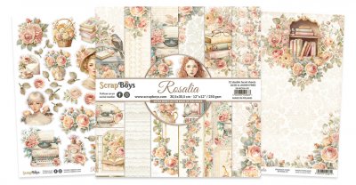 Rosalia 12x12 Inch Paper Pack - Mönsterpapper med blommor från ScrapBoys 30x30 cm