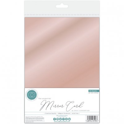 ROSE GOLD mirror card - Roséguldfärgat spegelpapper från Craft Consortium A4