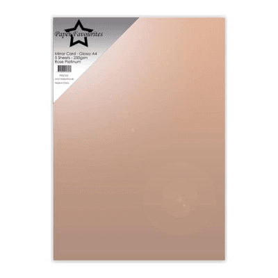 ROSE PLATINUM GLOSSY mirror card 250 gsm (5pcs) from Paper Favourites A4