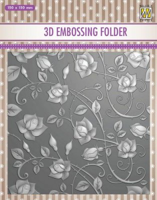 Roses 3D embossing folder - Embossingfolder med rosor från Nellie Snellen 15x15 cm