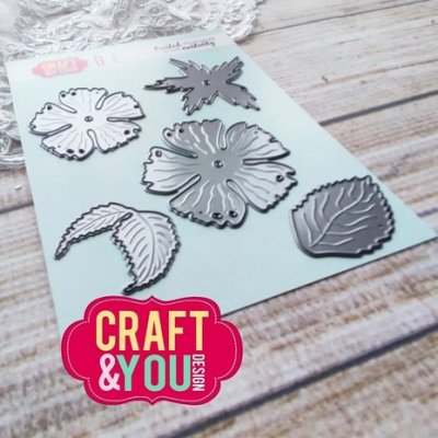 Rose With Leaves Die set - Rosblomstansmallar från Craft & You