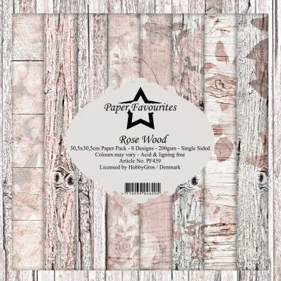 Rose Wood 12x12 Inch Paper Pack - Mönsterpapper från Paper Favourites 30x30 cm