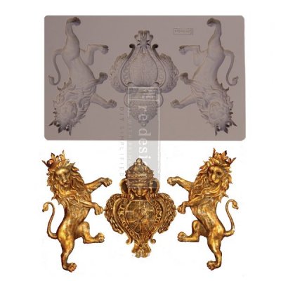 Royal Emblem lion 5x8 Inch Mould from Prima Marketing 12,5x20 cm