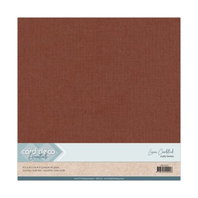 RUSTY BROWN LINEN CARDSTOCK 12x12 - Rostbruna enfärgade papper från Card Deco 30x30 cm