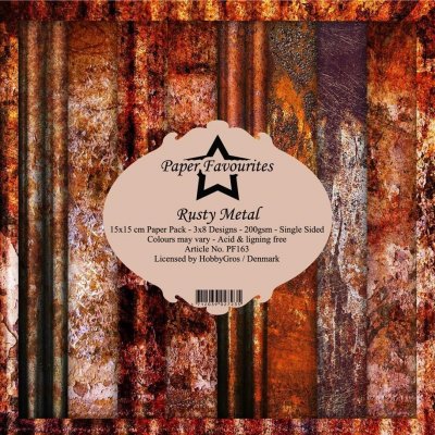 Rusty metal paper pack 6x6 from Paper Favourites 15x15 cm