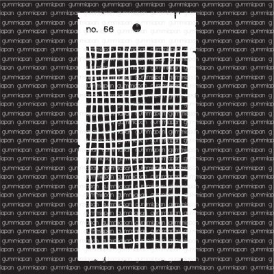 Rutnät grid-schablon stencil 56 från Gummiapan 10x21 cm