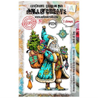 SACK OF JOY santa clear stamp set - Stämpelset med jultomte från AALL & Create A7