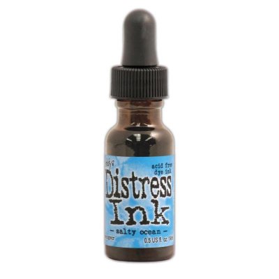 Salty ocean blue distress reinker - Blått påfyllnadsbläck från Tim Holtz Ranger ink 14 ml