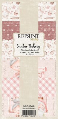 Santas Bakery Slimline Paper Pack - Mönsterpapper med julbakstema från Reprint 10x21 cm