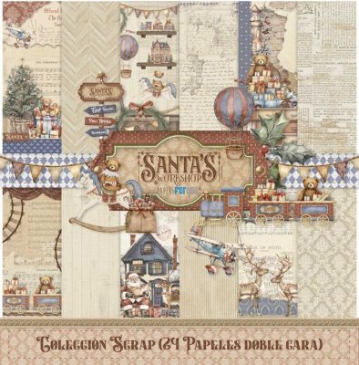 SANTA'S WORKSHOP Christmas paper pack 6x6 - Juliga mönsterpapper från Papers for you 15x15 cm
