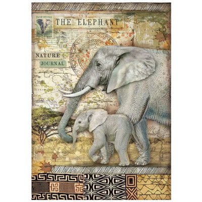 Savana The Elephant rice paper from Stamperia A4