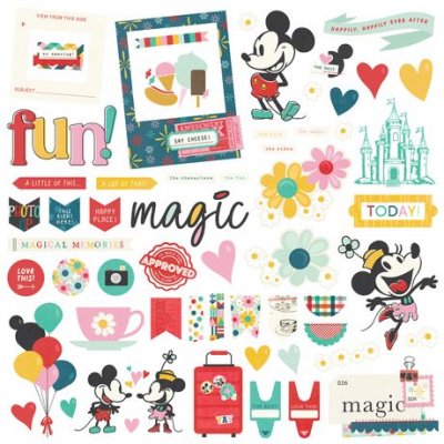 SAY CHEESE HAPPIEST PLACE chipboard pieces from Simple Stories