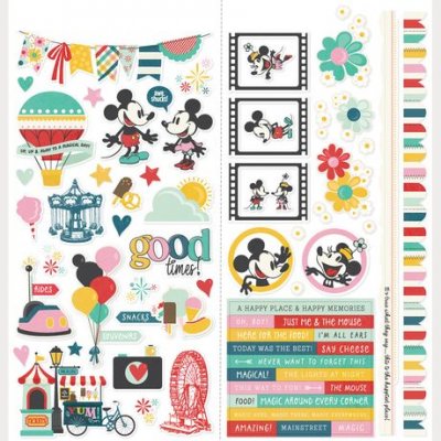 ICONS SAY CHEESE HAPPIEST PLACE STICKER sheet Mickey Mouse from Simple Stories 30x30 cm