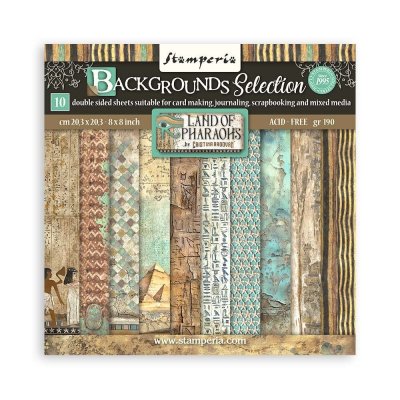 LAND OF PHARAOES maxi background paper pack 12x12 - Mönsterpapper från Stamperia 30x30 cm