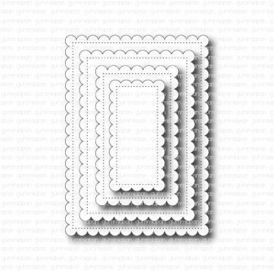 Scalloped Nesting Rectangles rektangelstansmallar med vågkant från Gummiapan 2,9x5,8-7,5-10,5 cm