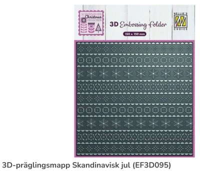 SCANDINAVIAN CHRISTMAS embossing folder - Embossingfolder med jultema från Nellie Snellen 15x15 cm