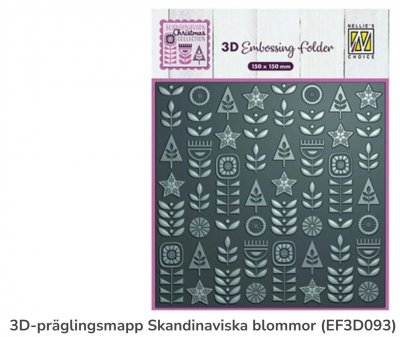 SCANDINAVIAN FLOWERS 3D embossing folder from Nellie Snellen 15x15 cm