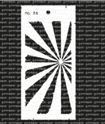 Rays 24 - Schablon med solstrålar från Gummiapan 10x21 cm