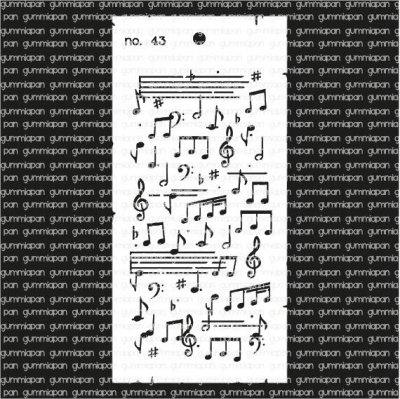 Music notes Stencil No. 43 from Gummiapan 10x21 cm