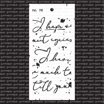 SCHABLON 78 handskriven text från Gummiapan 10x21 cm