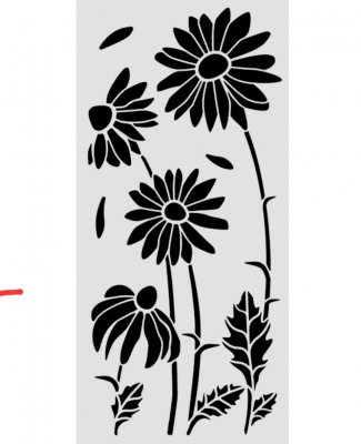 DAISIES DAISY ART stencil - Schablon med prästkragar blommor från Stamperia