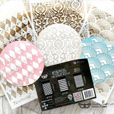 DECADENT WALLS stencil kit - Schabloner från Finnabair Prima marketing inc