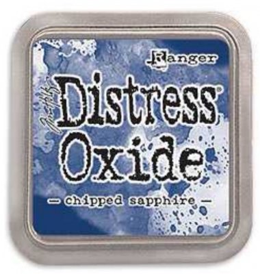 Chipped sapphire, distress, oxide