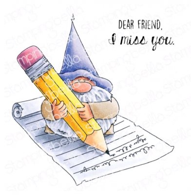 Gnome and the letter die - Stansmall till matchande stämpel från Stamping Bella