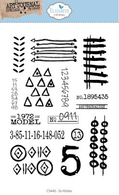 SCRIBBLES HELLO YOU! clear stamp set - Stämpelset med diverse textur från Elizabeth Craft Designs